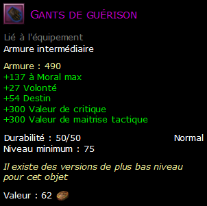 Gants de guérison