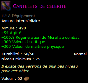 Gantelets de célérité