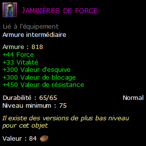 Jambières de force