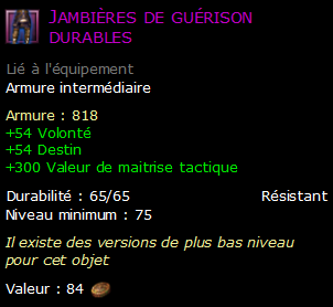 Jambières de guérison durables