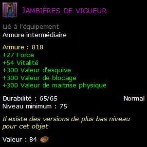 Jambières de vigueur