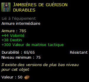 Jambières de guérison durables