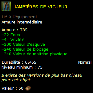 Jambières de vigueur