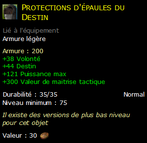 Protections d'épaules du Destin