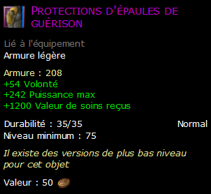 Protections d'épaules de guérison