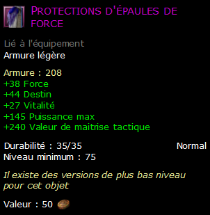 Protections d'épaules de force