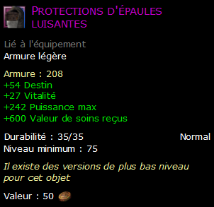 Protections d'épaules luisantes