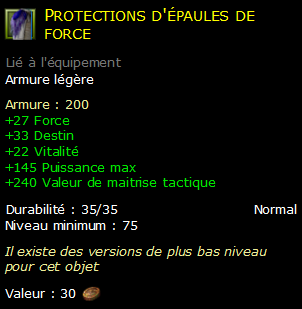 Protections d'épaules de force