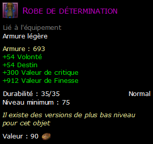 Robe de détermination