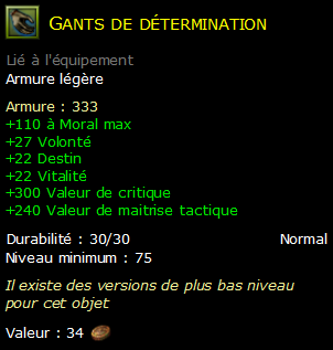 Gants de détermination