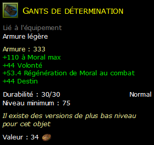 Gants de détermination