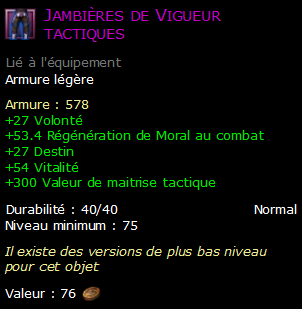 Jambières de Vigueur tactiques