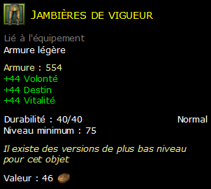 Jambières de vigueur