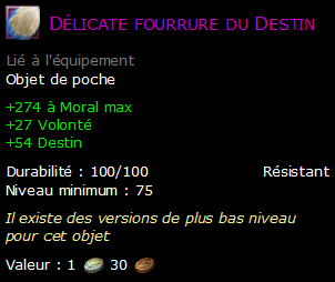 Délicate fourrure du Destin