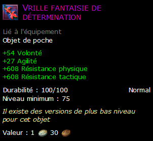 Vrille fantaisie de détermination