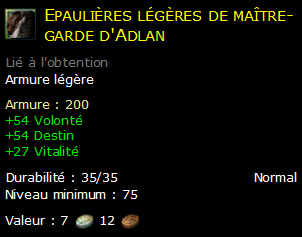 Epaulières légères de maître-garde d'Adlan