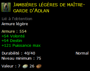 Jambières légères de maître-garde d'Adlan