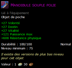 Mandibule souple polie