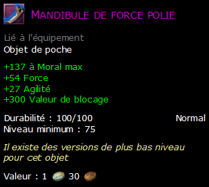 Mandibule de force polie