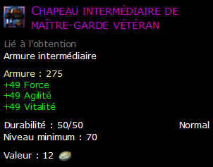 Chapeau intermédiaire de maître-garde vétéran