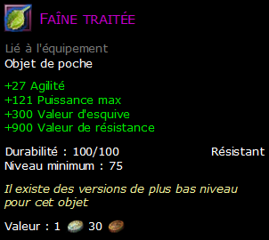 Faîne traitée