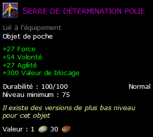 Serre de détermination polie