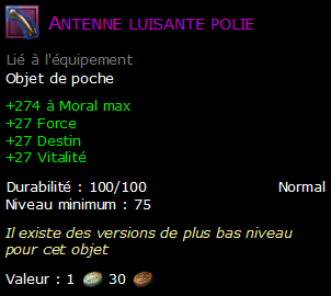 Antenne luisante polie