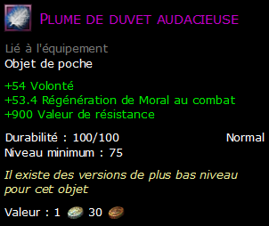 Plume de duvet audacieuse