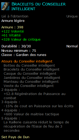 Bracelets du Conseiller intelligent