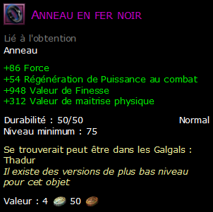 Anneau en fer noir