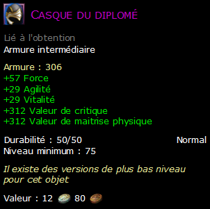 Casque du diplomé