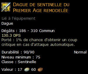 Dague de sentinelle du Premier Age remodelée