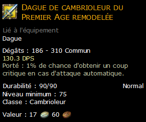 Dague de cambrioleur du Premier Age remodelée