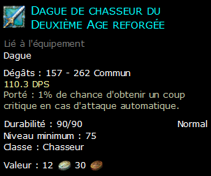 Dague de chasseur du Deuxième Age reforgée