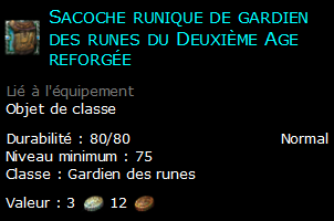 Sacoche runique de gardien des runes du Deuxième Age reforgée