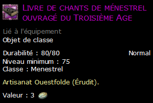 Livre de chants de ménestrel ouvragé du Troisième Age