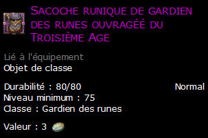 Sacoche runique de gardien des runes ouvragéé du Troisième Age