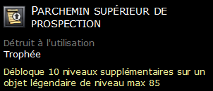 Parchemin supérieur de prospection