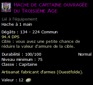 Hache de capitaine ouvragée du Troisième Age