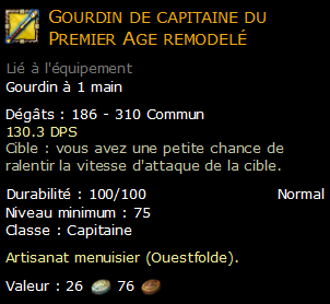 Gourdin de capitaine du Premier Age remodelé