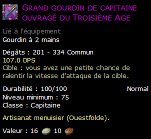 Grand gourdin de capitaine ouvragé du Troisième Age