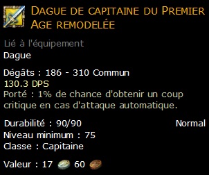 Dague de capitaine du Premier Age remodelée