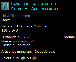 Lance de capitaine du Deuxième Age reforgée