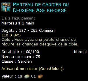 Marteau de gardien du Deuxième Age reforgé