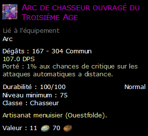 Arc de chasseur ouvragé du Troisième Age