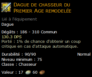 Dague de chasseur du Premier Age remodelée