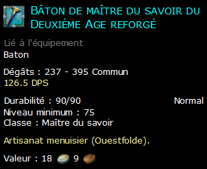 Bâton de maître du savoir du Deuxième Age reforgé