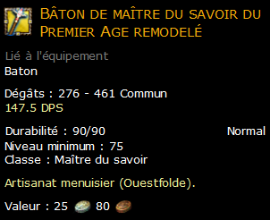 Bâton de maître du savoir du Premier Age remodelé