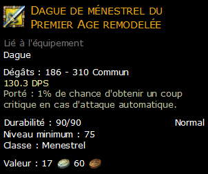 Dague de ménestrel du Premier Age remodelée