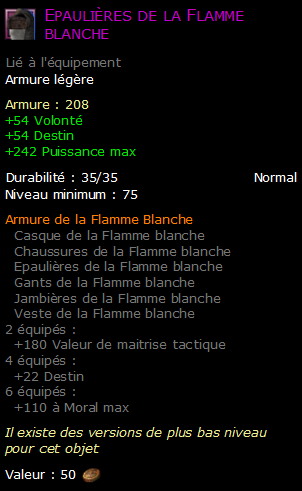 Epaulières de la Flamme blanche